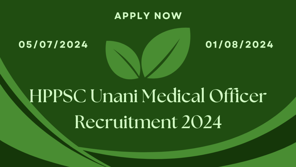 HPPSC Unani Medical Officer Recruitment 2024