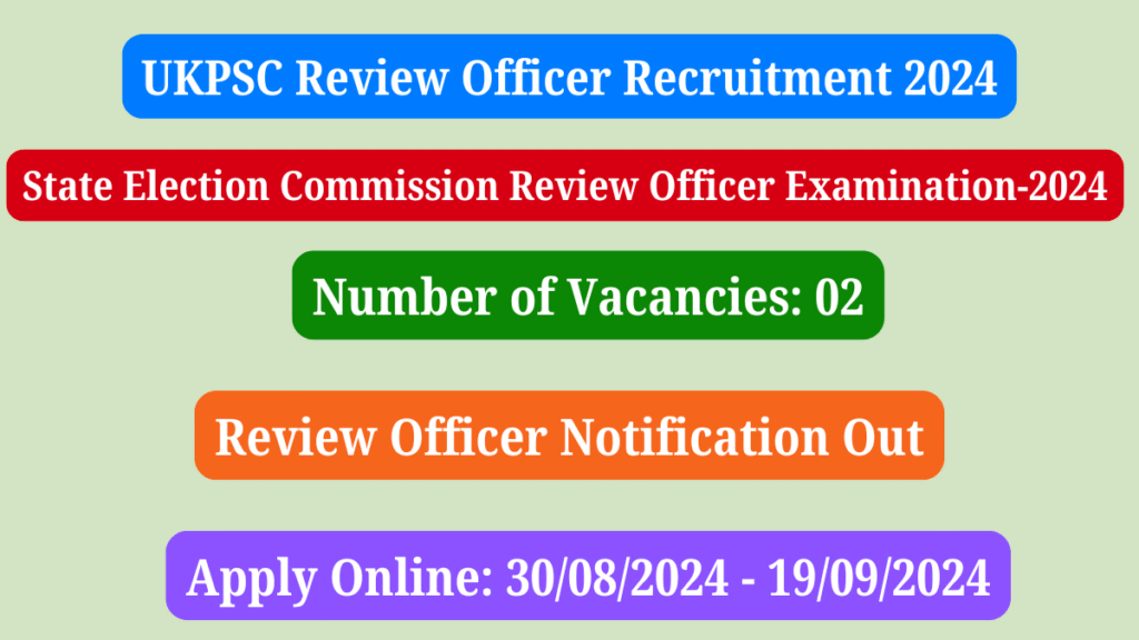 UKPSC Review Officer Recruitment 2024