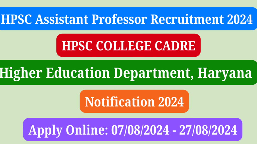 HPSC Assistant Professor Recruitment 2024