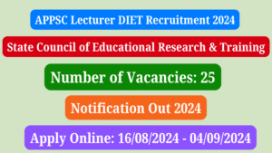 APPSC Lecturer DIET Recruitment 2024