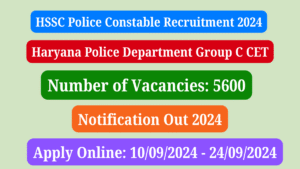 HSSC Police Constable Recruitment 2024