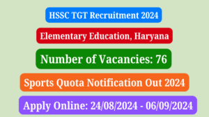 HSSC TGT Recruitment 2024