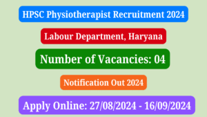 HPSC Physiotherapist Recruitment 2024