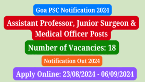 Goa PSC Notification 2024
