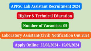 APPSC Lab Assistant Recruitment 2024