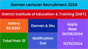 Daman Lecturer DIET Recruitment 2024