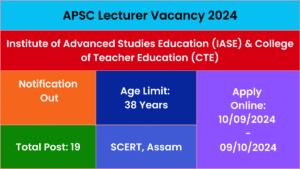 APSC Lecturer Vacancy 2024