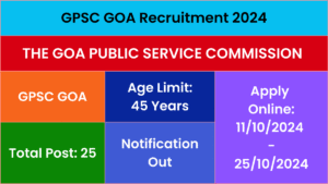 GPSC Goa Recruitment 2024
