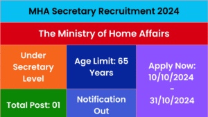 MHA Secretary Recruitment 2024