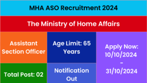 MHA ASO Recruitment 2024