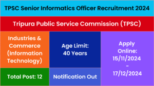 TPSC Senior Informatics Officer Recruitment 2024