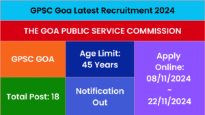 GPSC Goa Latest Recruitment 2024