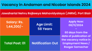 Vacancy in Andaman and Nicobar Islands 2024