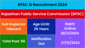 RPSC SI Recruitment 2024
