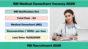 RBI Medical Consultant Vacancy 2025