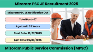 Mizoram PSC JE Recruitment 2025