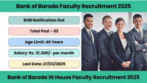 Bank of Baroda Faculty Recruitment 2025