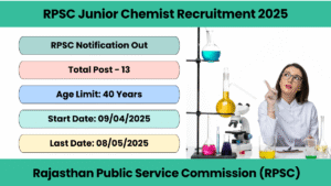 RPSC Junior Chemist Recruitment 2025