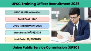 UPSC Training Officer Recruitment 2025