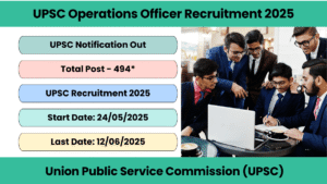 UPSC Operations Officer Recruitment 2025