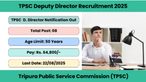 Tripura PSC Deputy Director Recruitment 2025
