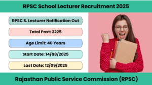 RPSC School Lecturer Recruitment 2025