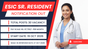 ESIC Patna Senior Resident Recruitment 2026
