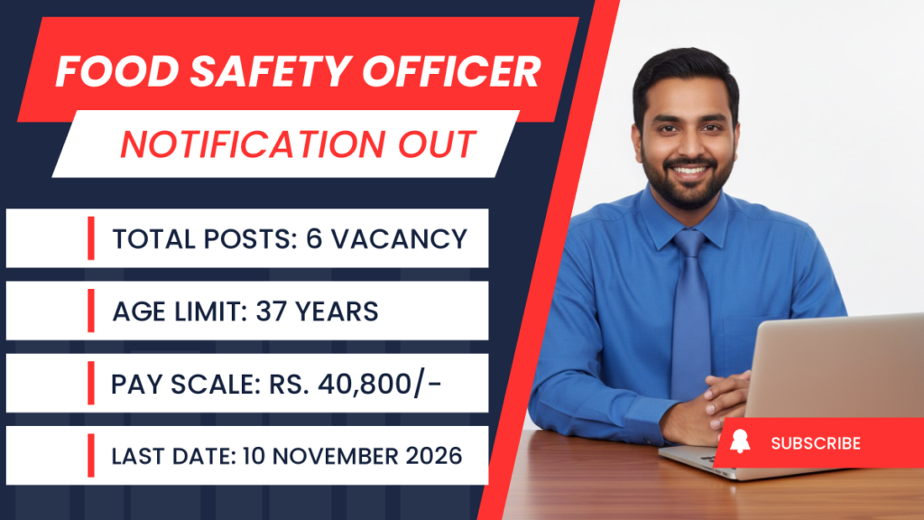 GSSSB Food Safety Officer Class-3 Recruitment 2026